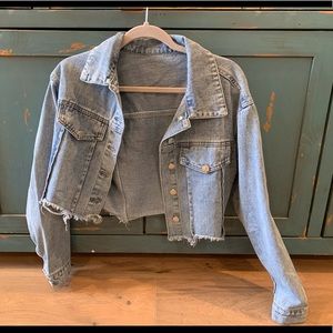 Shein Cropped Denim Jacket Size S